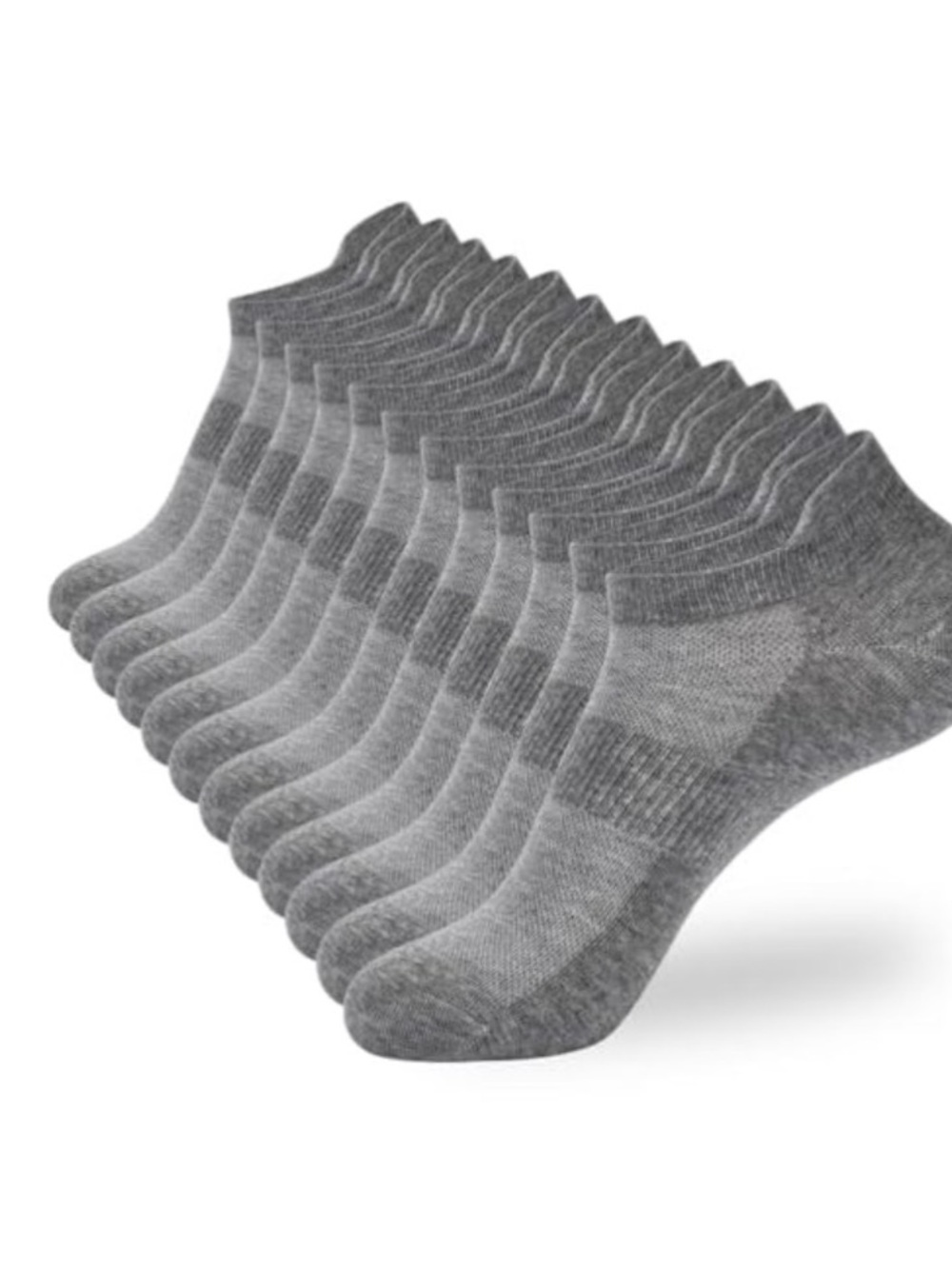 Gray Low-Cut Athletic Socks - 6Pack